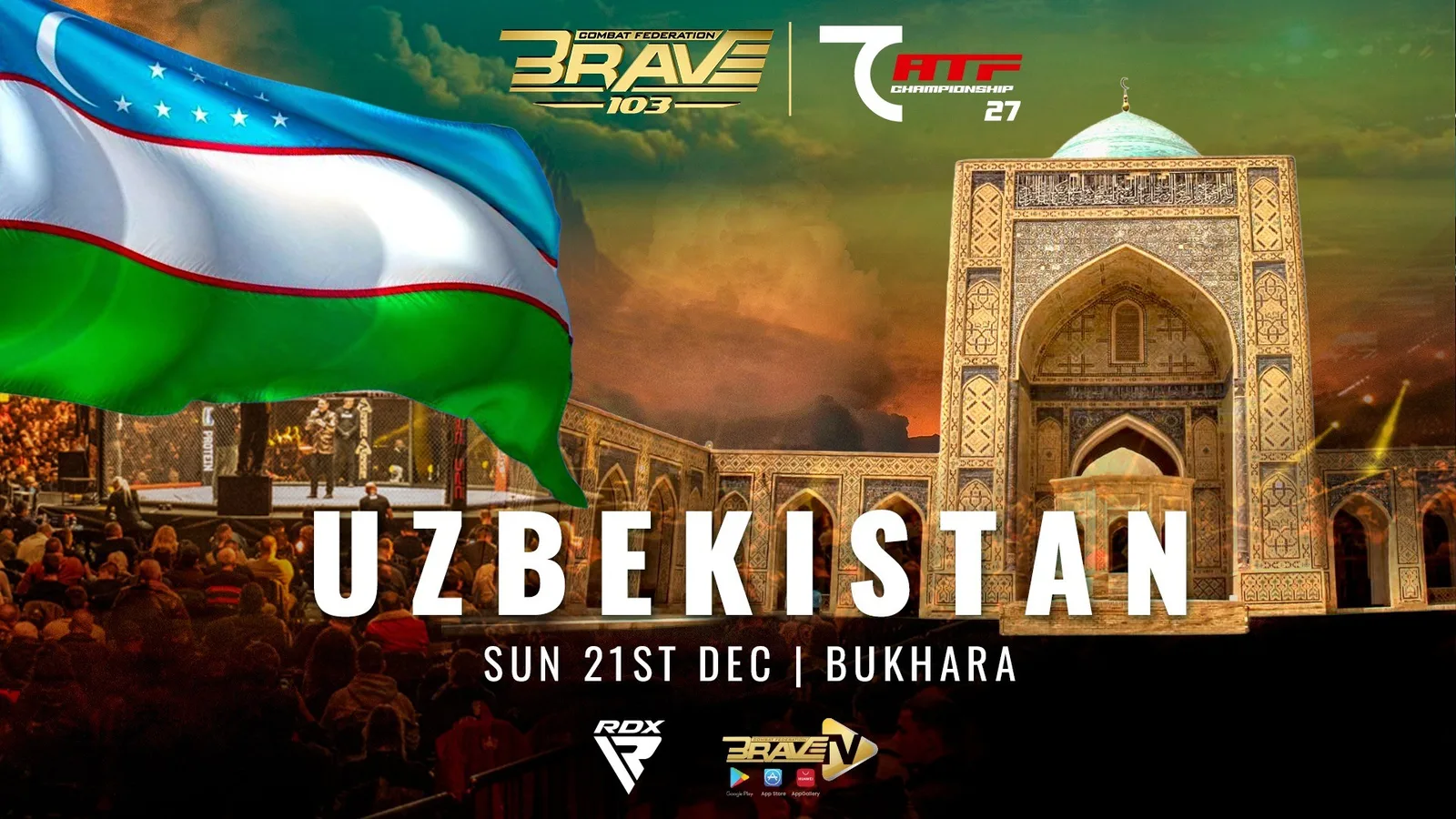 BRAVE Combat Federation announces BRAVE CF 103 in Bukhara, Uzbekistan, marking the promotion’s highly anticipated return to Central Asia.