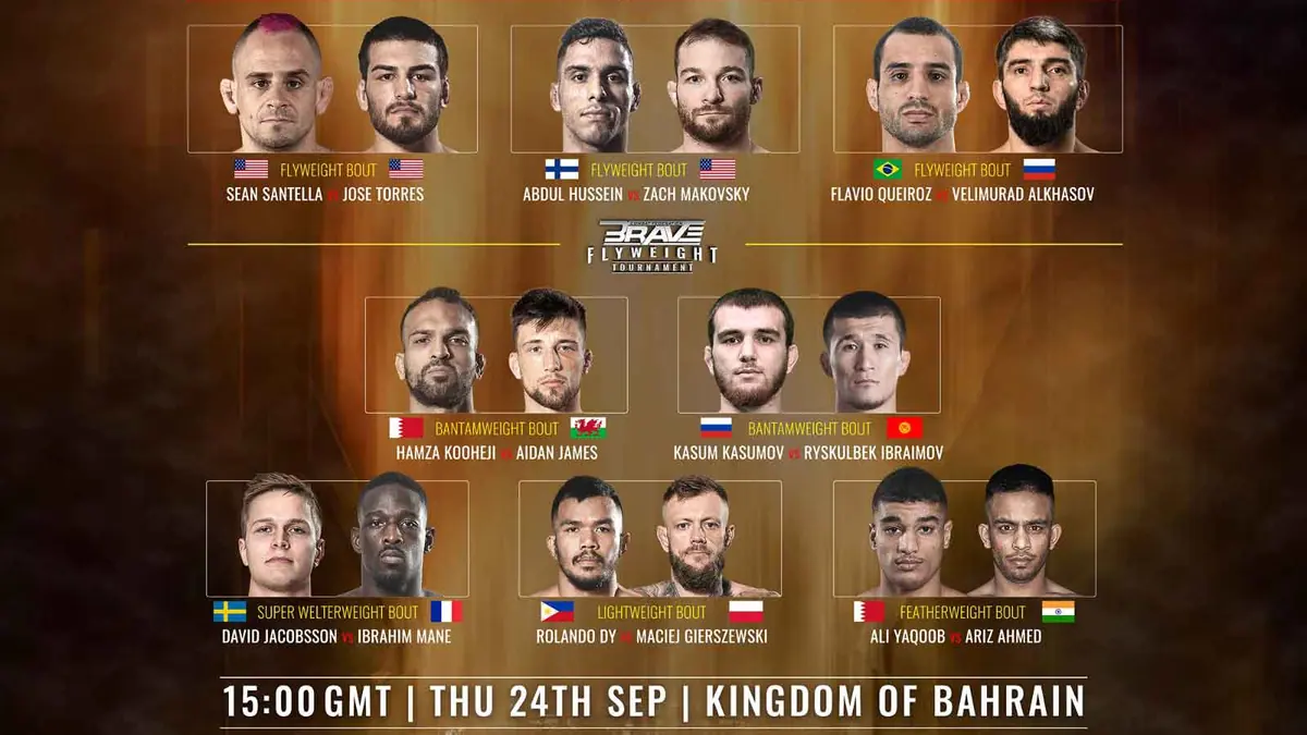 BRAVE CF 42 full fight card released with 12 nations represented and the Flyweight Tournament quarter-finals
