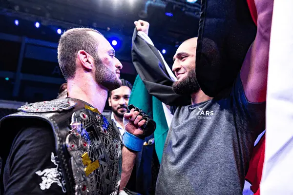 After BRAVE CF 27 win,  Chimaev barges in the cage to confront Al-Selawe