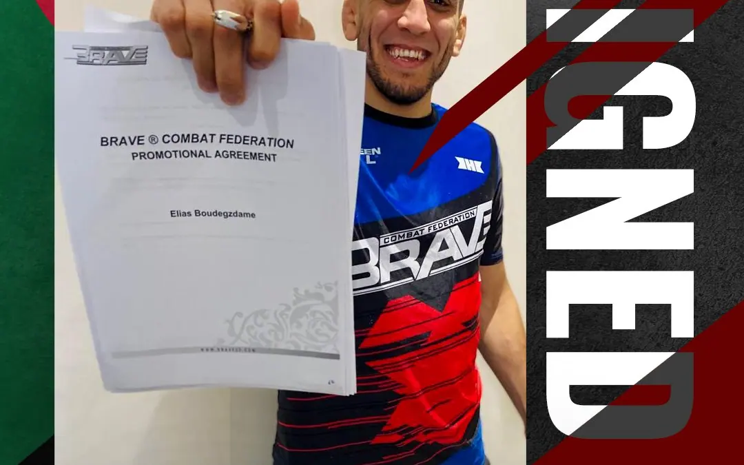 First-ever BRAVE CF champion Elias Boudegzdame re-signs with the fastest-growing MMA organization