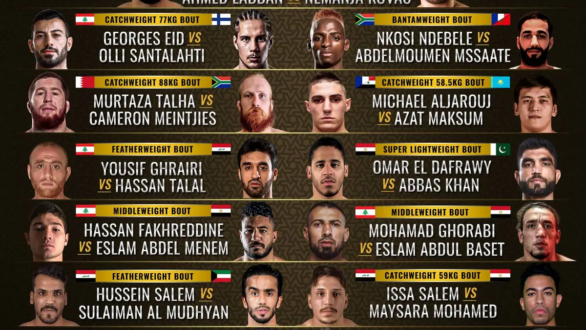 BRAVE CF Releases Updated Arabian Night Fight Card With 15 Nations Represented