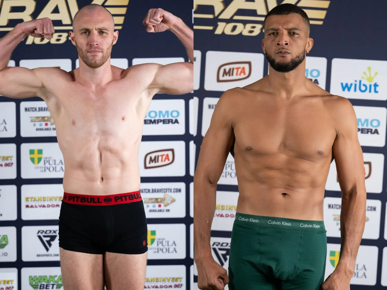 BRAVE CF 108 fighters during official weigh-ins ahead of the nine-bout card at Pula Arena in Croatia
