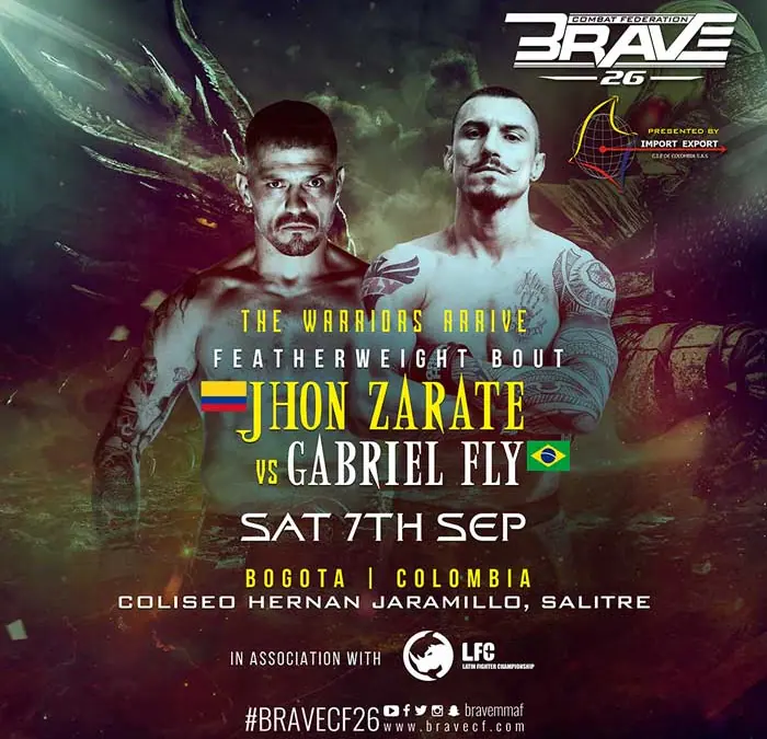 Gabriel Fly returns to face Colombian bad boy Jhon Zarate at BRAVE CF 26