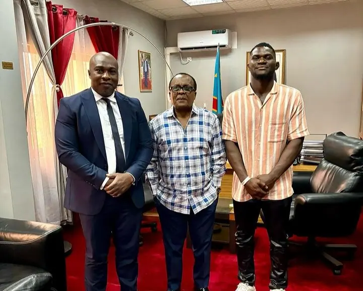 BRAVE CF African superstar Eliezer Kubanza welcomed by DR Congo Minister of Sports