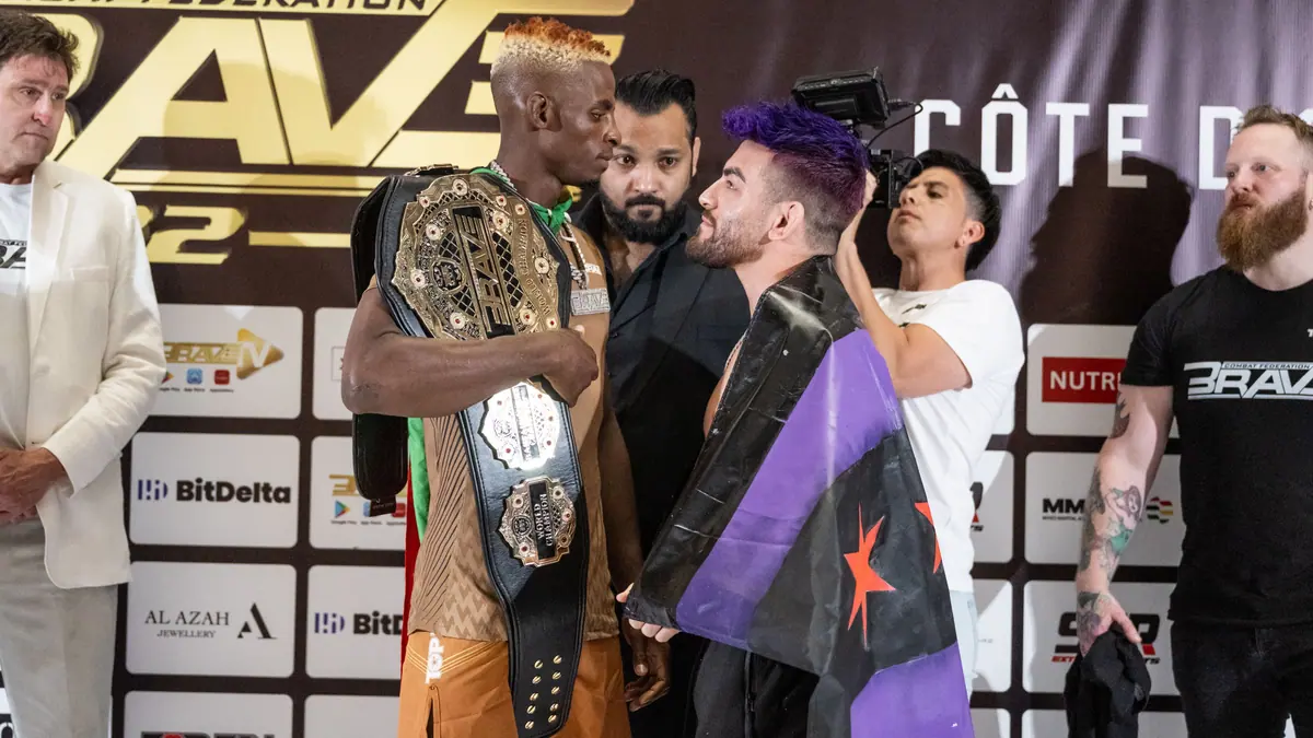 BRAVE CF 82: Ndebele receives hero's welcome in intense face-off with rival Torres ahead of historic trilogy