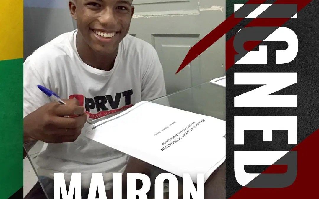 Undefeated rising star Mairon Santos joins BRAVE Combat Federation