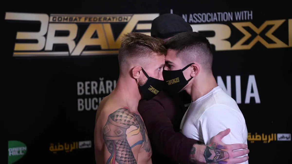 Fighters almost trade blows during staredowns after BRAVE CF 36 weigh-ins