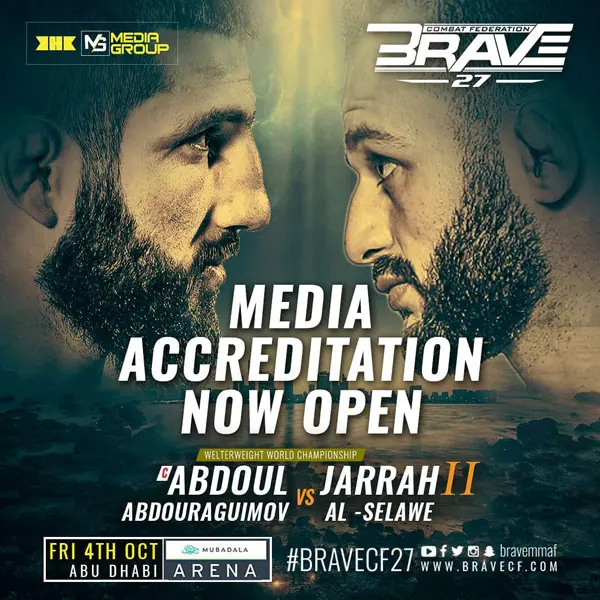 Media accreditation is now open for BRAVE CF 27 in Abu Dhabi