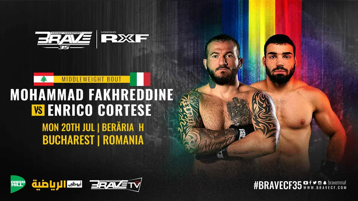 Mohammad Fakhreddine returns against Enrico Cortese, headlines BRAVE CF 35