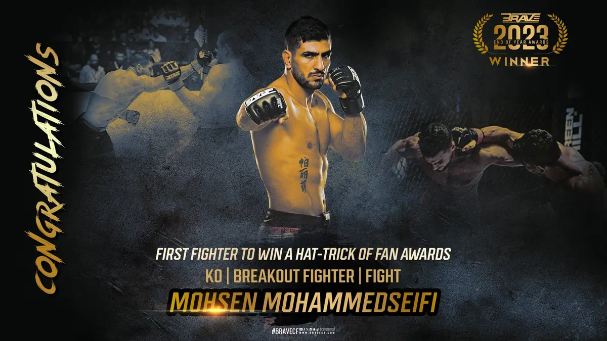 Mohsen makes history, becomes first fighter to win three Fans BRAVE CF Awards in the same year