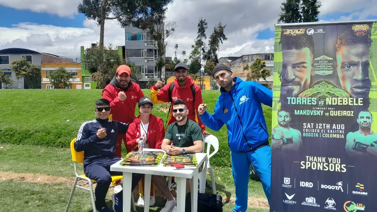 Jose Torres, Eduardo Mora and Edgar Torres give back to the students of Bogota, Colombia