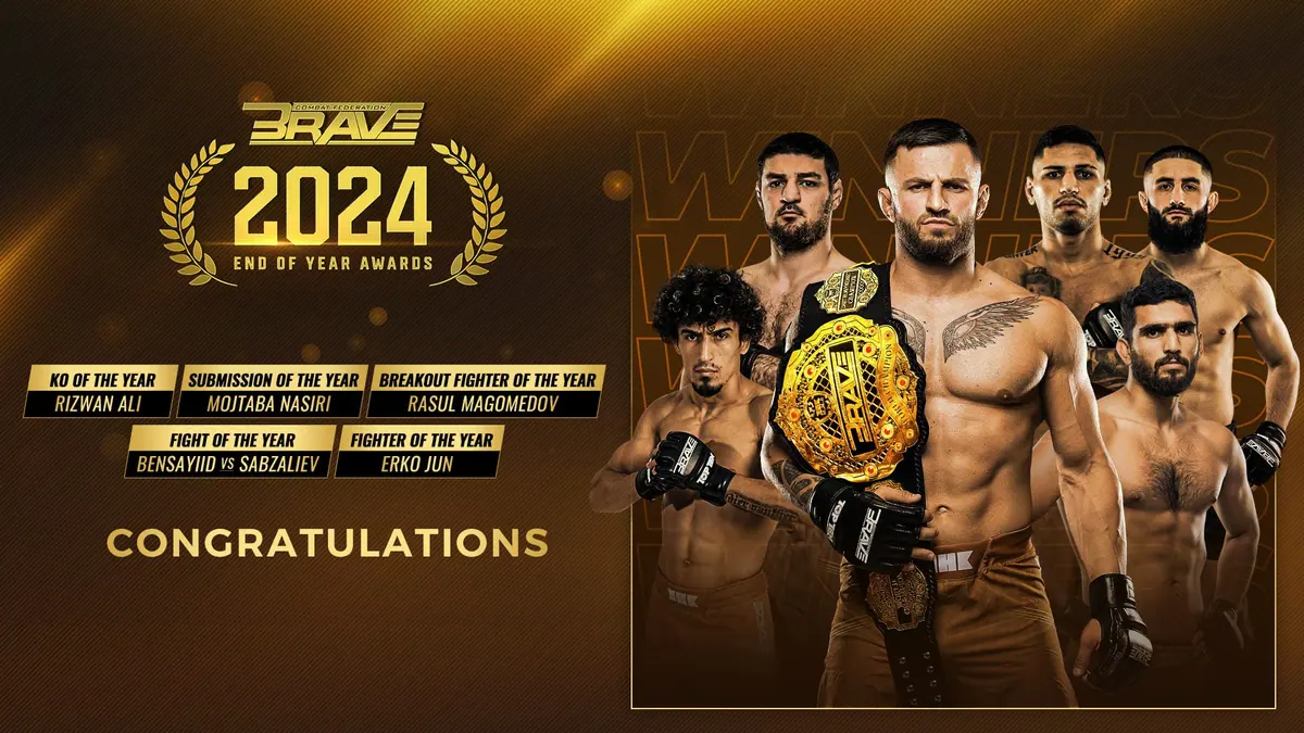 BRAVE Combat Federation Crowns Erko Jun as Fighter of the Year, Celebrating Year End Award Winners