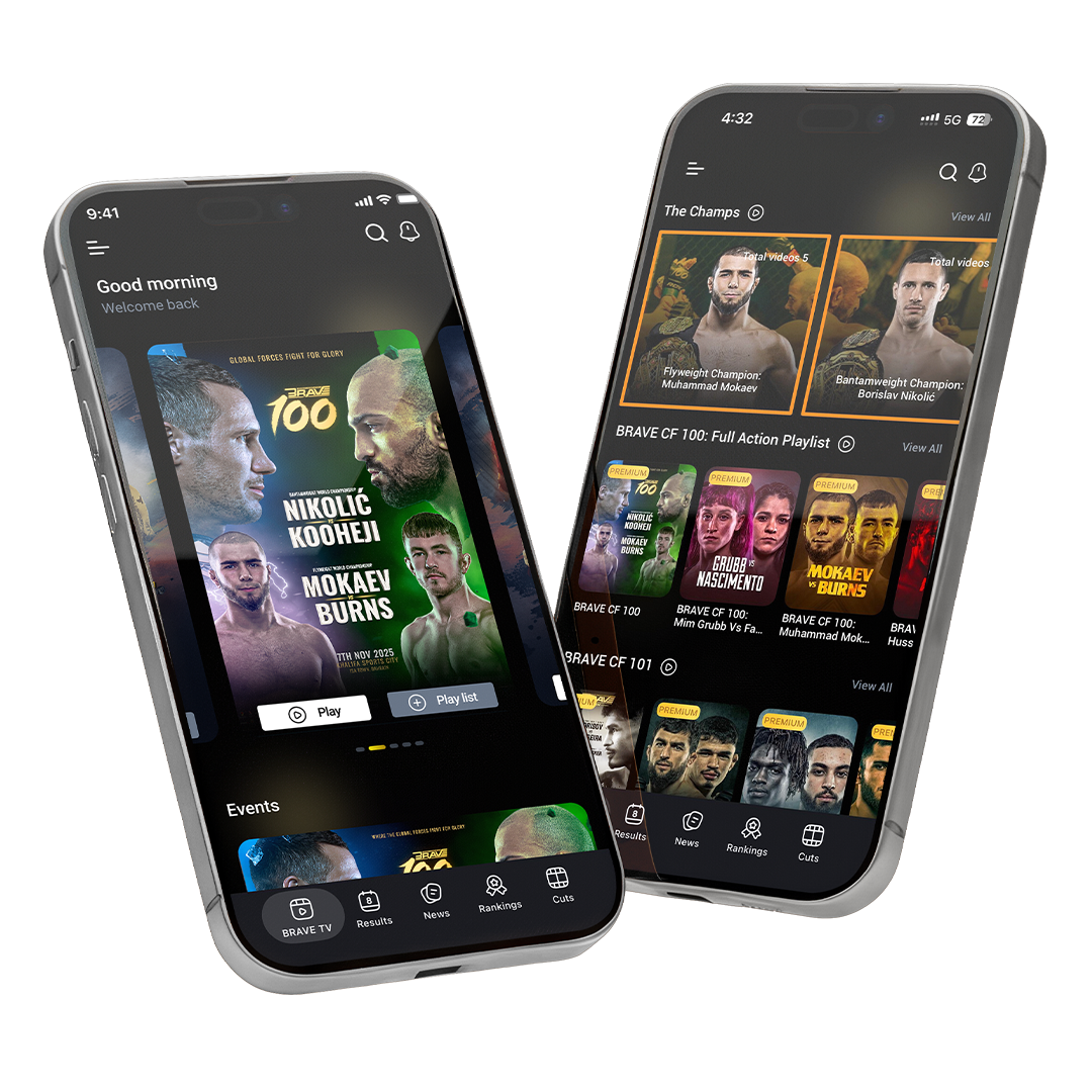MMA fight app interface display